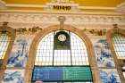 Train schedule Saint Benedict Train Station (Estacao de Sao Bento). Porto, Portugal. Art Print